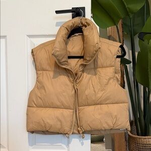 Tan Puffer Vest